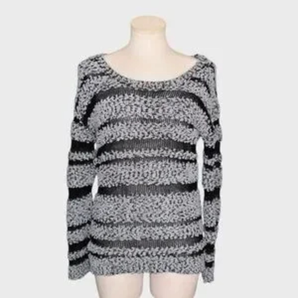 Charlotte Russe Chenille Striped Knit Sweater